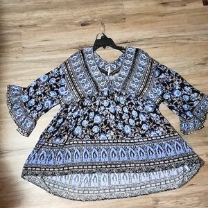 Free People Moonlight Dance Printed Top